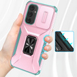 Páncélozott tok Samsung Galaxy A54 5G, páncélozott Slide Ring, rózsaszín