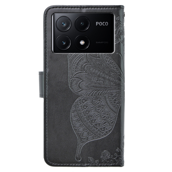 Pattintható tok a Xiaomi Poco X6 Pro 5G, Butterfly, lila
