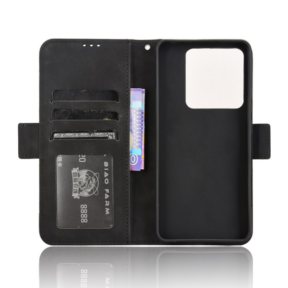 Pattintható tok a Xiaomi Poco M7 Pro 5G, Card Slot, fekete