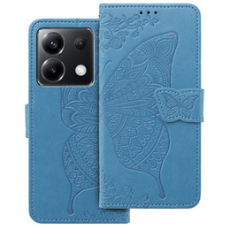 Pattintható tok a Xiaomi Poco X6 5G, Butterfly, kék