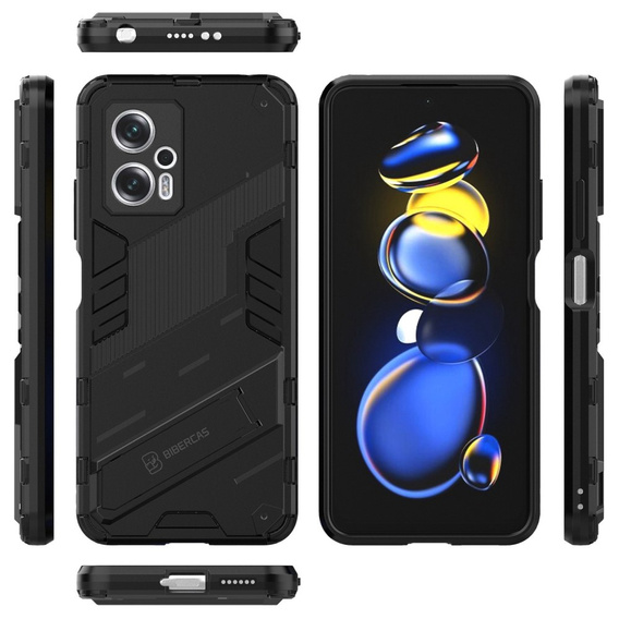Tok Xiaomi Poco X4 GT 5G, Military kickstand, fekete