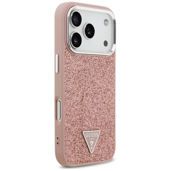 GUESS Glitter Triangle Logo MagSafe tok iPhone 17 Pro Max készülékhez