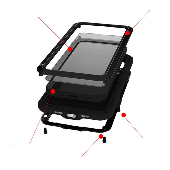 Páncélozott tok edzett üveggel iPhone 17-hez