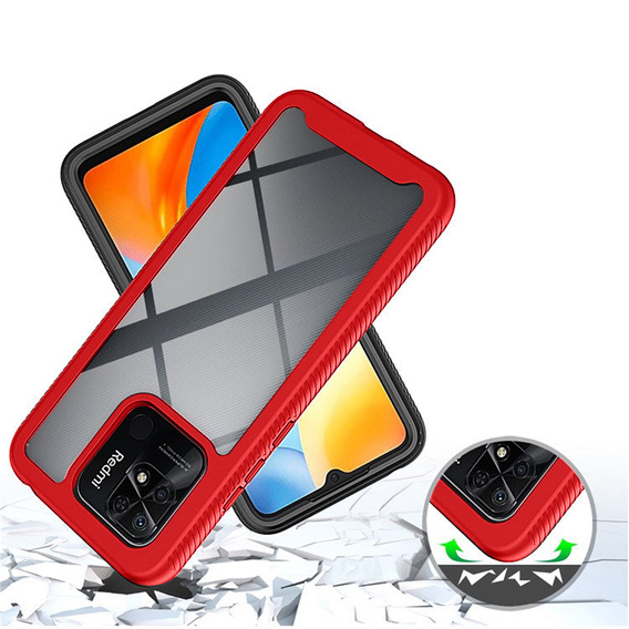 Tok Xiaomi Redmi 10C készülékhez, Shockproof, fóliával, kék