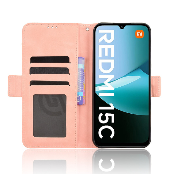 Pattintható tok a Xiaomi Redmi 15C 4G/LTE, Card Slot, rózsaszín