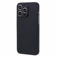 Tok iPhone 15 Pro Max, Aramid Fiber Cover, fekete