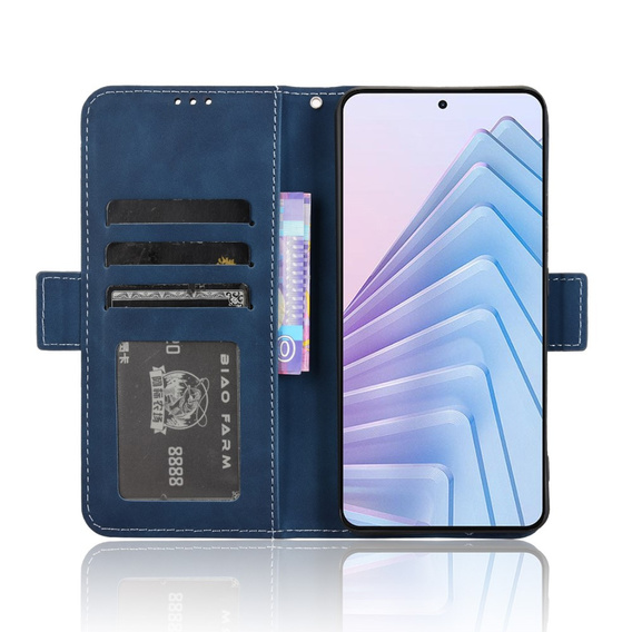 Pattintható tok a Xiaomi Redmi Note 14 4G, Card Slot, sötétkék