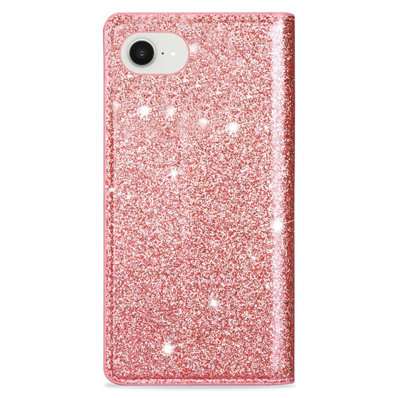 A flip tok iPhone 16E, Card Slot Glittery, rózsaszín