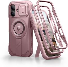 Dexnor páncélozott tok állvánnyal és fényképezőgép zárral, MagSafe iPhone 17-hez