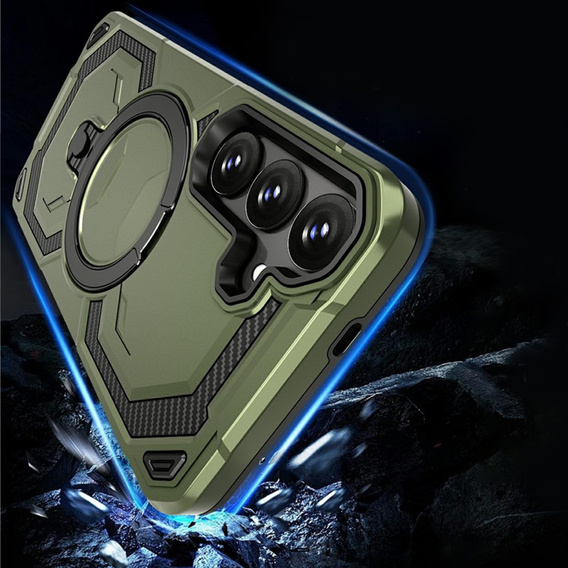 Mágneses tok állvánnyal Samsung Galaxy A57 5G készülékhez, zöld