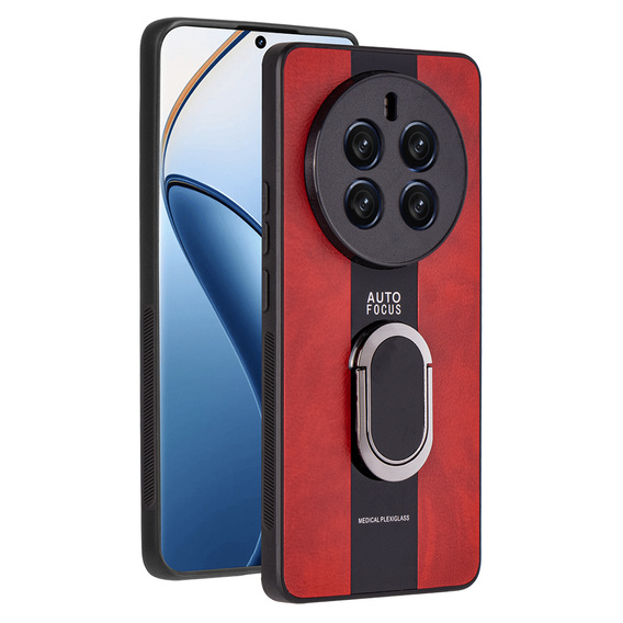 Tok Realme 12 Pro 5G / 12 Pro+ 5G, Leather Kickstand Ring, piros