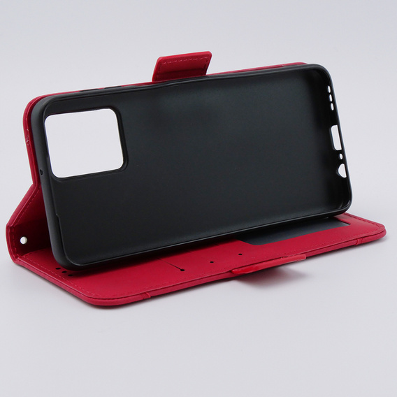 Pattintható tok a Motorola Moto G54 5G, Card Slot, piros
