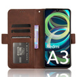 Pattintható tok a Xiaomi Redmi A3, Card Slot, barna