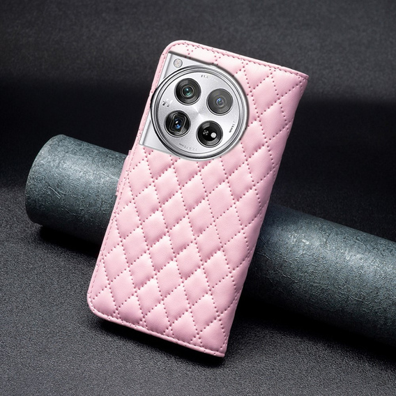 Pattintható tok a OnePlus 12 5G, Wallet, BINFEN COLOR, rózsaszín