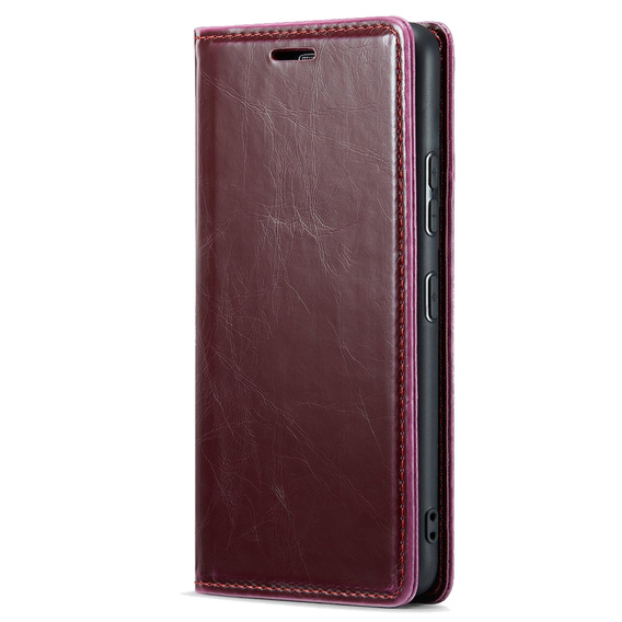 Pattintható tok a Samsung Galaxy S23, ERBORD Waxy Wallet, piros
