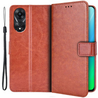 Pattintható tok a Oppo A78 5G, Crazy Horse Wallet, barna