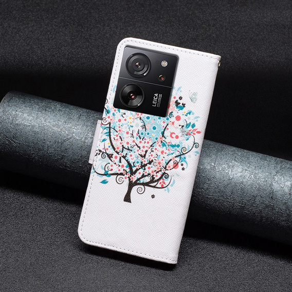 Flip tok Xiaomi 13T / 13T Pro / Redmi K60 Ultra, Wallet, colorful tree, fehér