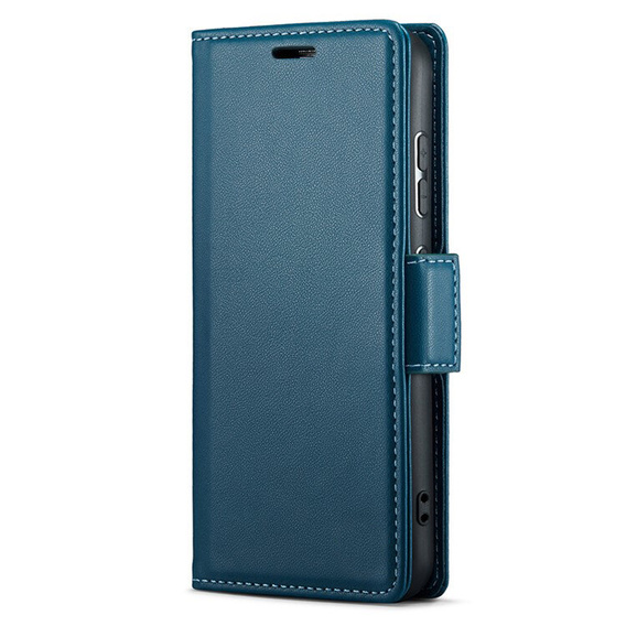 Tok Oppo Reno 12, ERBORD Glossy Litchi, pénztárca patenttal, kék