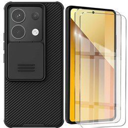 Tok Xiaomi Redmi Note 13 Pro 5G / Poco X6 5G, páncélozott Nillkin, CamShield Pro, fekete