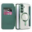 Pattintható tok a Samsung Galaxy A56, RFID Wallet MagSafe CamShield, zöld