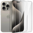 2x edzett üveg a iPhone 15 Pro, ERBORD 9H Hard Glass a képernyőn