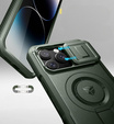 Páncélozott tok iPhone 14 Pro Max készülékhez, Dexnor CamProtect MagSafe, zöld (Két keret)