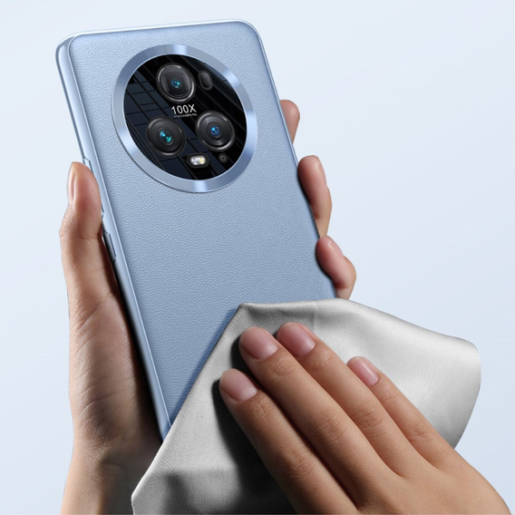 Bőr tok Honor Magic 5 Pro, leather hybrid, kék