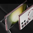 Tok Samsung Galaxy S24 Ultra-hoz, Electro MagSafe, rózsaszín rose gold+ Teljes ragasztó kerámia üveg
