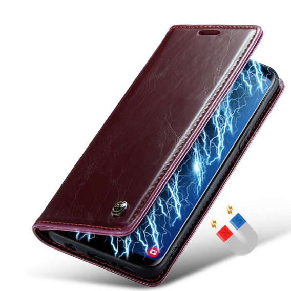 CASEME flip tok Samsung Galaxy S9+ Plus, Waxy Textured, piros