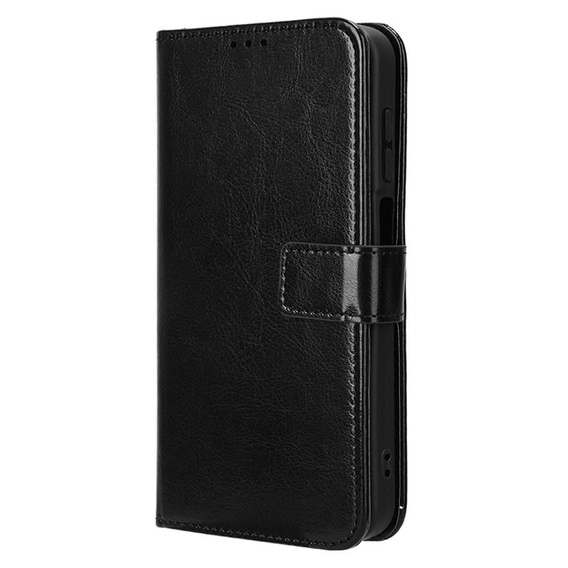 Pattintható tok a Samsung Galaxy M35, Crazy Horse Wallet, fekete