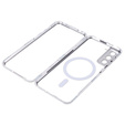Magnetic Dual Glass MagSafe tok Samsung Galaxy S21+ Plus, ezüst