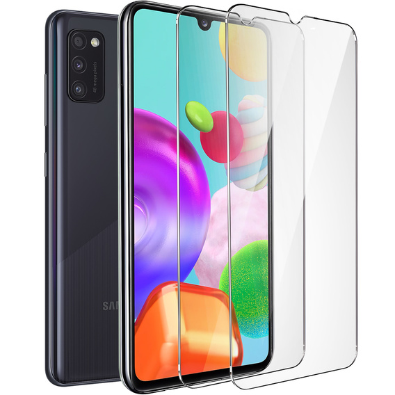 2x edzett üveg a Samsung Galaxy A41, ERBORD 9H Hard Glass a képernyőn