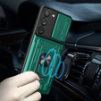 Páncélozott tok a Samsung Galaxy S23 Plus, Camera Slide Card Slot, zöld
