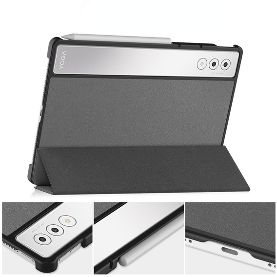 Tok Lenovo Yoga Tab Plus, Smartcase, szürke
