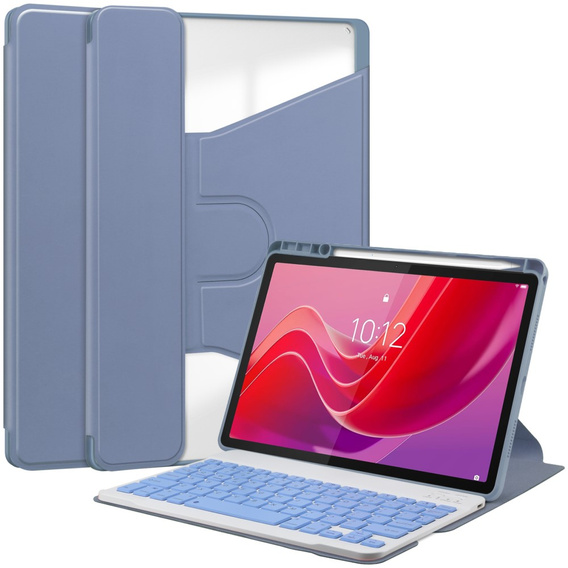 Billentyűzet tok Lenovo Tab M11, Rotary 360° Leather, lila