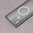 Magnetic Dual Glass MagSafe tok Samsung Galaxy S22 Ultra, ezüst