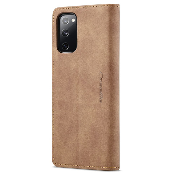 CASEME tok Samsung Galaxy S20 FE, Leather Wallet Case, barna