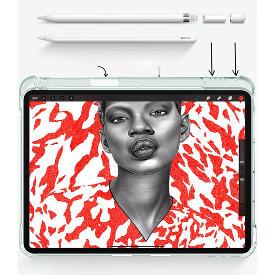 Tok iPad 10.9 2022 10 GEN, Smartcase Hybrid, tolltartó résszel, zöld