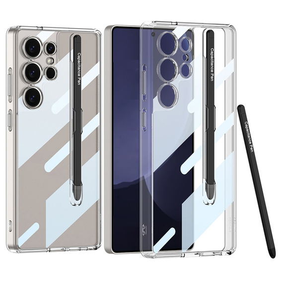 Tok Samsung Galaxy S25 Ultra, GKK Clear Case, stylusszal, átlátszó