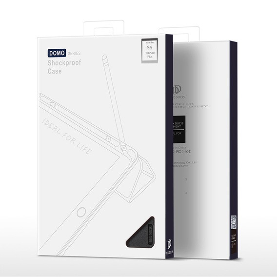 Tok Samsung Galaxy Tab S10+ Plus-hoz, Dux Ducis Domo, fekete