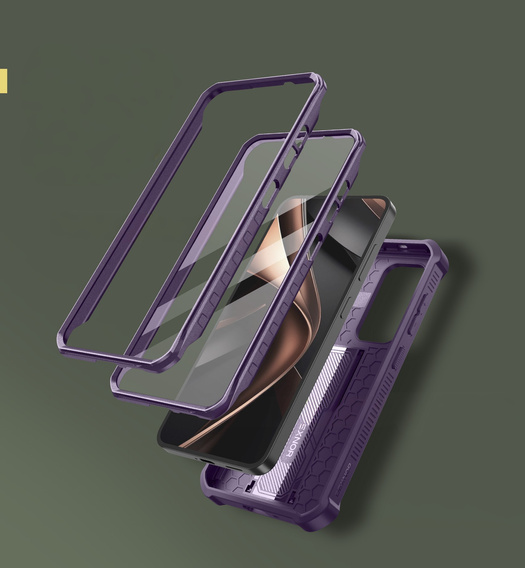 Páncélozott tok a Samsung Galaxy S25, Dexnor Full Body (Two Frames), lila