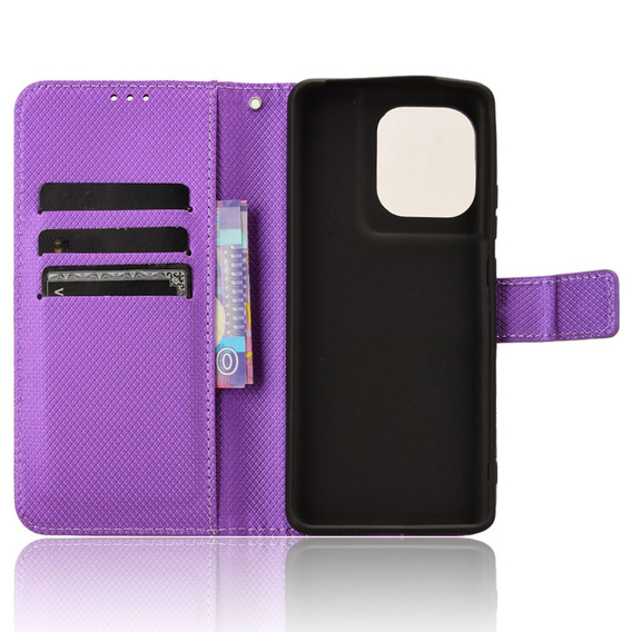 Pattintható tok a Motorola Edge 50 Pro, Wallet Smart Magnet, lila
