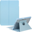 Billentyűzet tok iPad 11" 2025 A16 (11 gen.) / iPad 10.9" 2022 (10 gen.), Rotary 360° Leather, világoskék