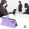 Pattintható tok a Xiaomi Redmi Note 13 Pro+, Wallet Zipper Pocket, lila