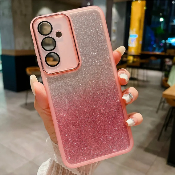 Telefontok a Samsung Galaxy M55 5G, Glittery Powder, rózsaszín