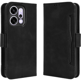 Flap tok Oppo Reno 14, kártya slot, pénztárca, fekete