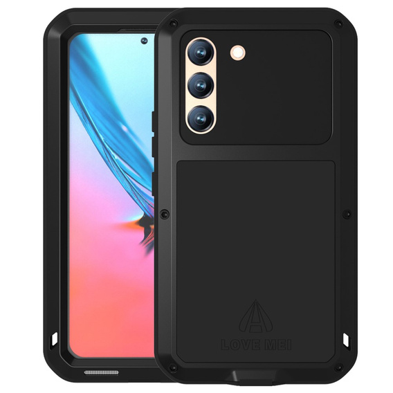 Love Mei Telefontok a Samsung Galaxy S22, armored with glass, fekete