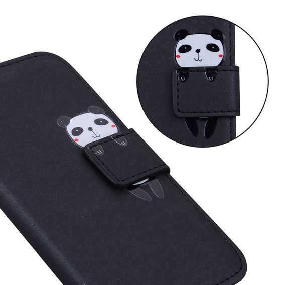 Pattintható tok a Xiaomi Redmi Note 8 Pro, Wallet Panda, fekete
