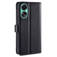 Pattintható tok a Oppo A78 4G, Wallet Zipper Pocket, fekete