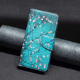 Pattintható tok a OPPO A57 / A57s, Wallet, Sakura, kék